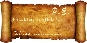 Patatics Euniké névjegykártya